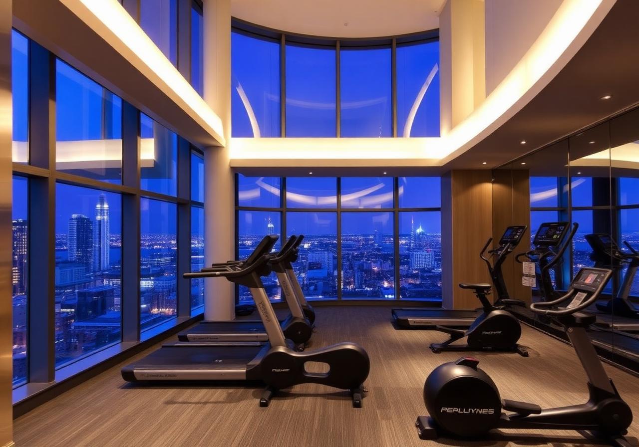 Gym dengan view kota